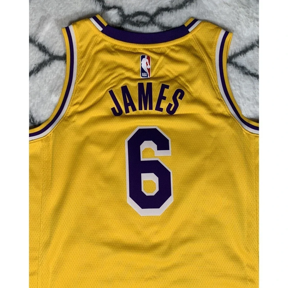 NIKE LeBron James Lakers Icon Swingman Jersey Yellow Sz‎ S *NEW* CW3669-738 $110
